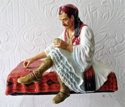 English Studio Pottery Porcelain Figurine ~ "Albanian Dice Player" ~ Reginald Johnson