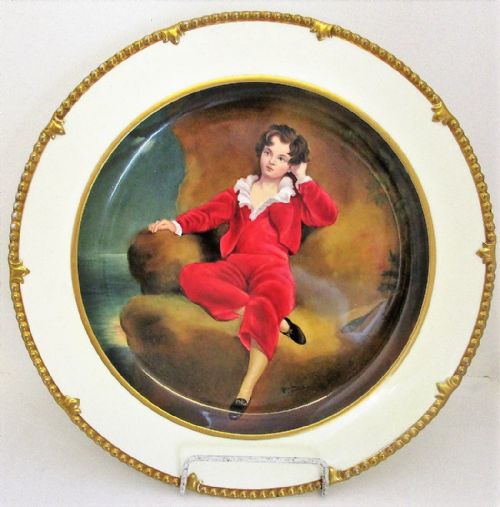 English Studio Pottery Porcelain Cabinet Dish ~ "The Red Boy" ~ Reginald Johnson