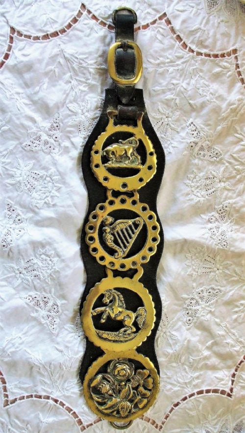 Antique English Victorian Four Brass Martingale