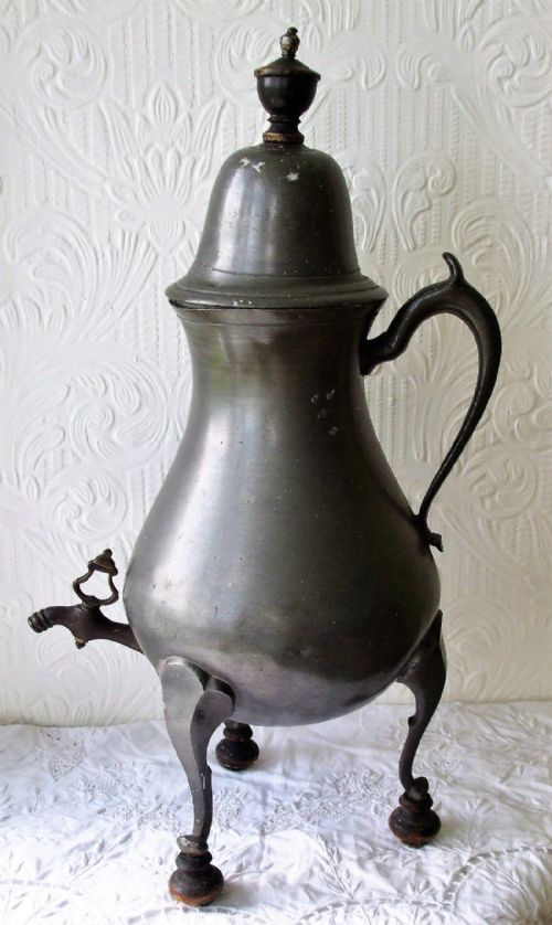 Antique Dutch or English Georgian Pewter Coffee Urn