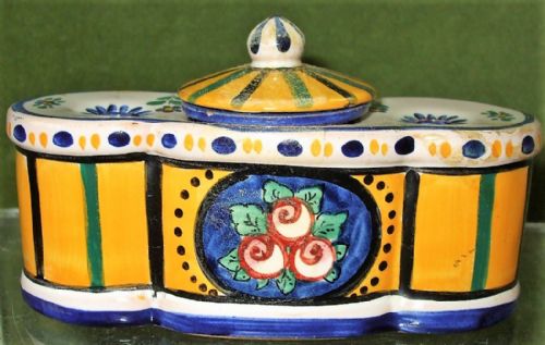 Vintage Aladin French Faience Encrier / Inkwell