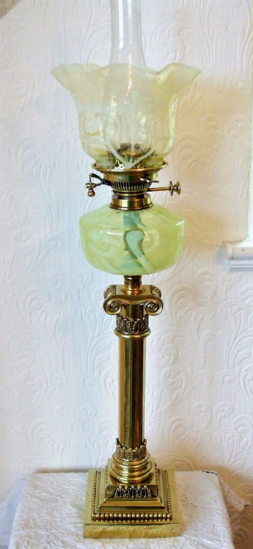 Antique English Victorian Hinks Oil Lamp