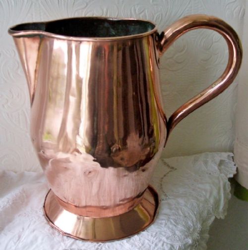 Antique English Georgian 12 Pint Copper Jug / Pitcher