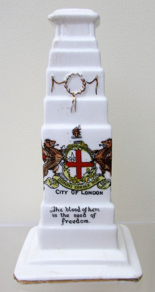 Antique Cyclone Crested Ware Porcelain Model of The Cenotaph, London