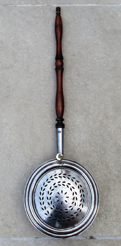 Antique English Victorian Steel Chestnut Roaster