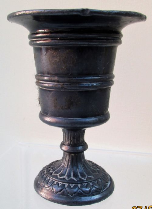 Antique English or Dutch Victorian Pewter Toothpick Holder