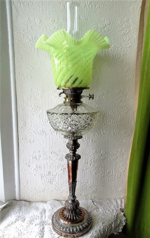 Antique English Georgian / Victorian Old Sheffield Plate Peg Lamp