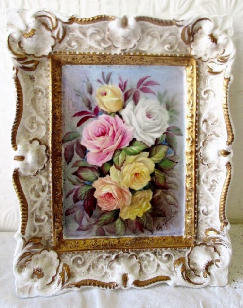English Porcelain "Rose Bouquet" Pin Tray / Dish ~ Reginald Johnson