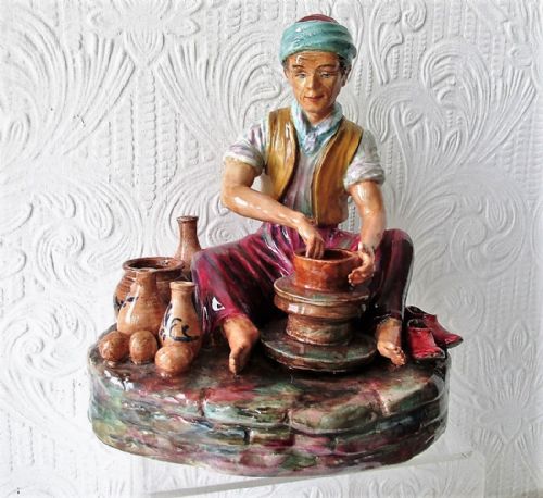 English Studio Pottery Porcelain Figurine ~ "Afghanistan Potter" ~ Reginald Johnson
