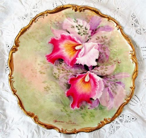 Royal Doulton English Porcelain Cabinet Plate ~ "Orchid ~ Brassolaeliocattleya" ~ Reginald Johnson