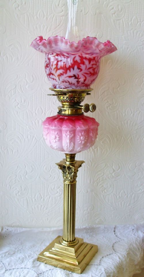 Antique English Victorian Oil Lamp