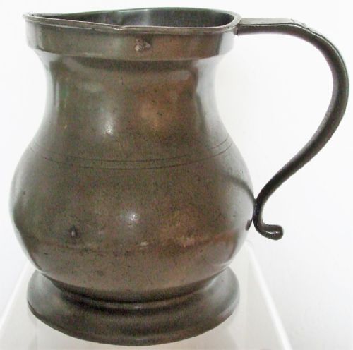 Antique English Georgian Pewter Quart Baluster Measure