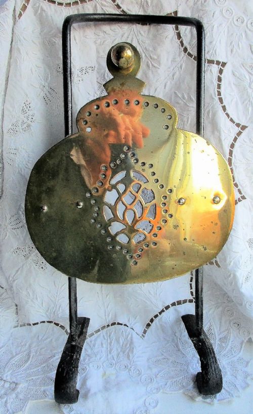 Antique English Victorian Brass and Iron Trivet