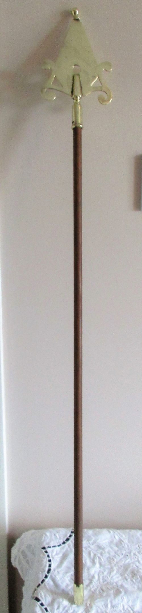 Antique English Victorian Friendly Society Brass Pole Head ~ Westonzoyland, Somerset