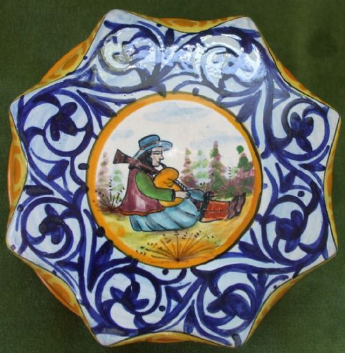Vintage HB Quimper French Faience Bonboniere and Cover