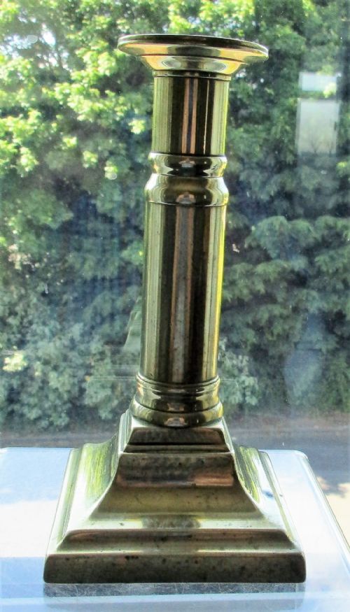 Antique English Georgian Brass Telescopic Candlestick