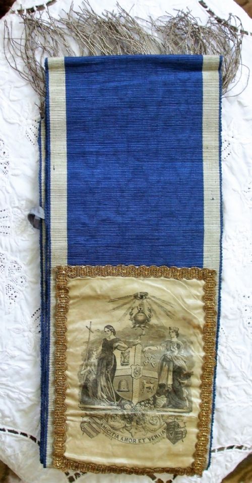 Antique English Ceremonial Sash ~ The Order of Oddfellows