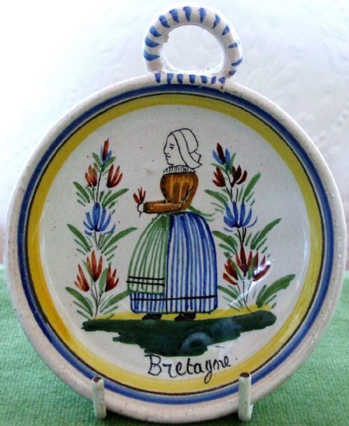 Antique "HB" Quimper French Faience Tastevin