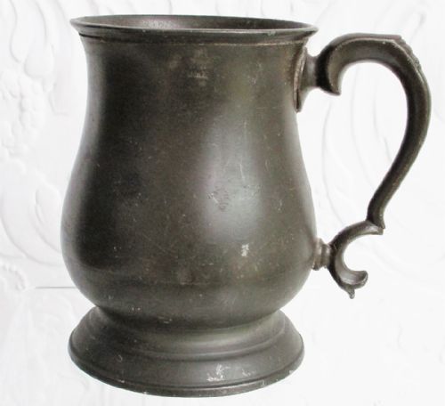 Antique English Georgian Pewter Pint Mug