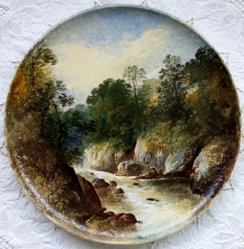 Victorian Copeland Pottery Charger ~ "Fairy Glen ~ Bettws-y-Coed ~ N. Wales ~ No. 520" ~ William Yale of Stoke