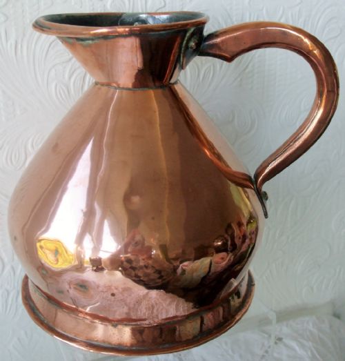 Antique English Victorian Copper Half Gallon Harvest Measure