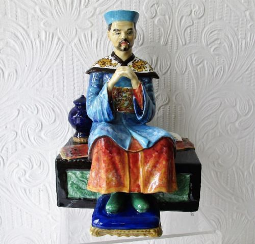 English Studio Pottery Porcelain Figurine ~ "Mandarin" ~ Reginald Johnson