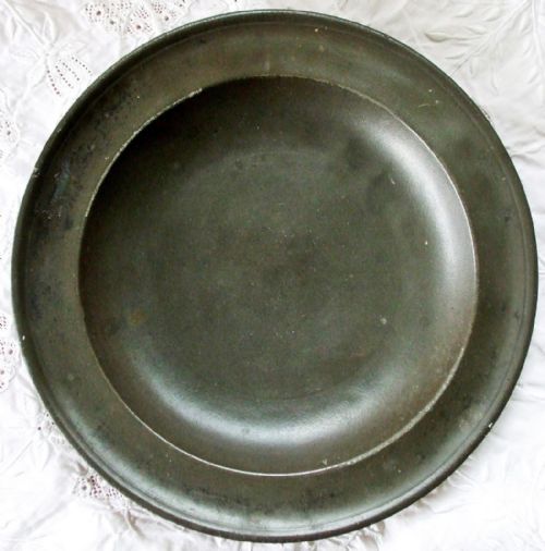 Antique English Georgian Pewter Dish / Plate