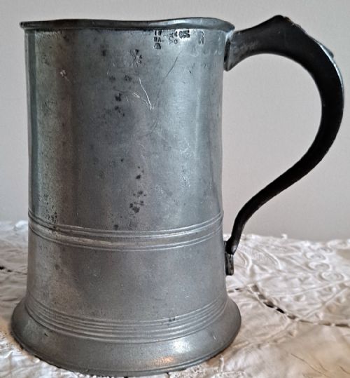 Antique English Victorian Pewter Quart Mug