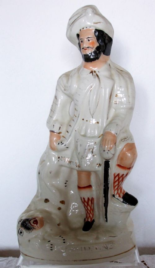 Antique English Victorian Staffordshire Pottery Figure ~ "The Lion Slayer" ~ P I9 ~ H 1904