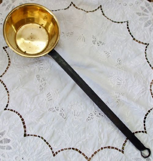Antique English Victorian Brass Pan / Skillet ~ Small