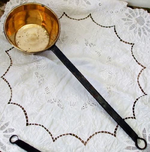 Antique English Victorian Brass Pan / Skillet ~ Large
