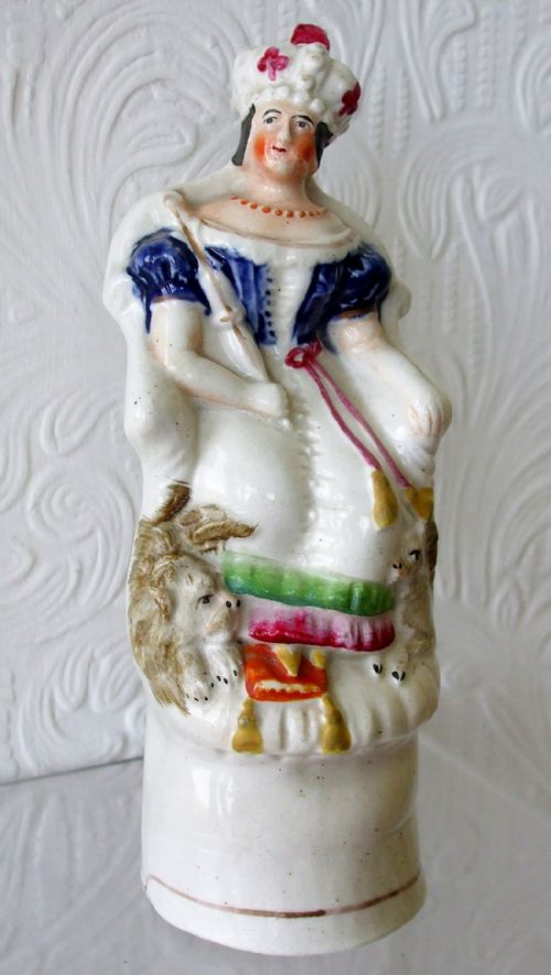 Antique English Victorian Staffordshire Pottery Royal Portrait Figure "Queen Victoria" ~ P A50 ~ H 797