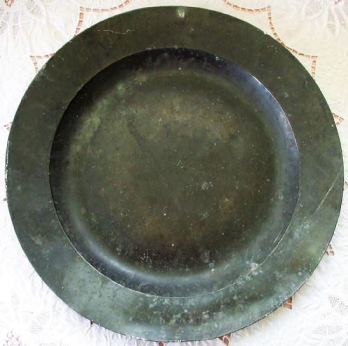 Antique English Georgian Pewter Dish / Charger