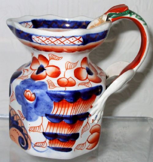 Antique Georgian Gaudy Welsh "Bethesda" Pattern Ironstone Jug