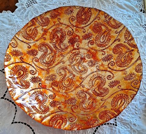 Vintage "Carnival Glass" Paisley Pattern Dish