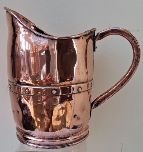 Antique English Victorian Copper "Arts and Crafts" Jug / Pitcher