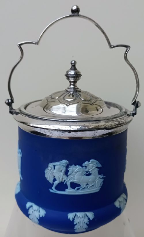 Antique English Wedgwood Jasperware Biscuit Barrel