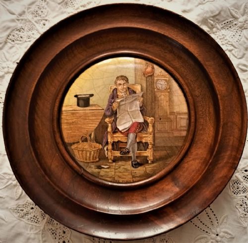 Antique English Victorian Pratt-ware Pot-lid ~ "The Times" ~ Ball No. 327
