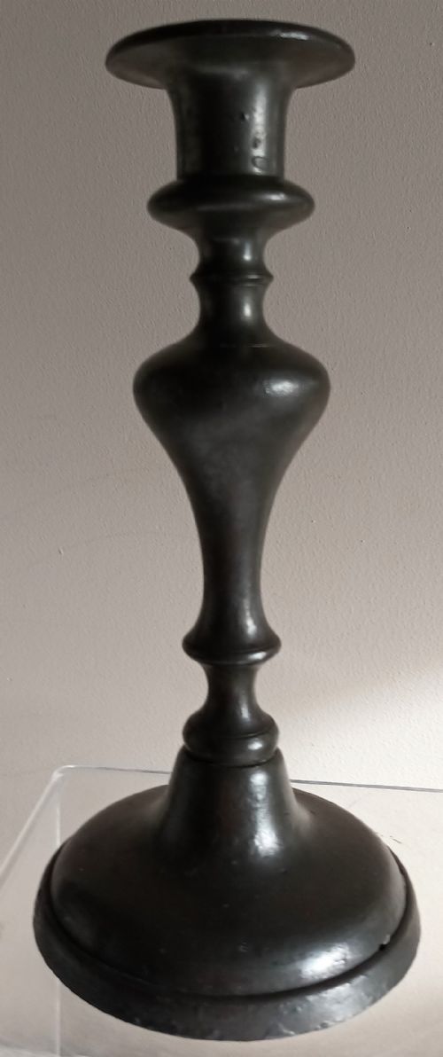 Antique English Georgian Pewter Candlestick