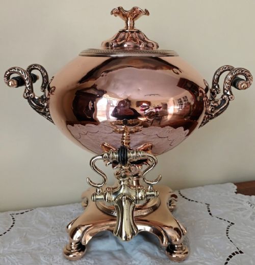 Antique English Georgian Copper Samovar / Tea Urn