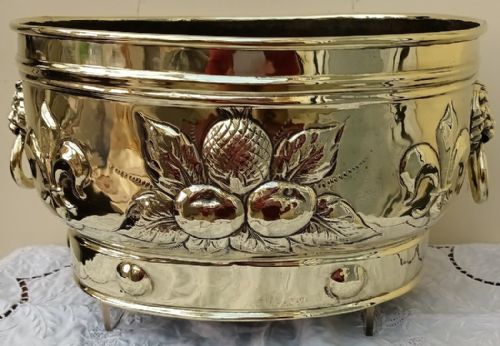 Antique Victorian Brass Jardiniere / Planter