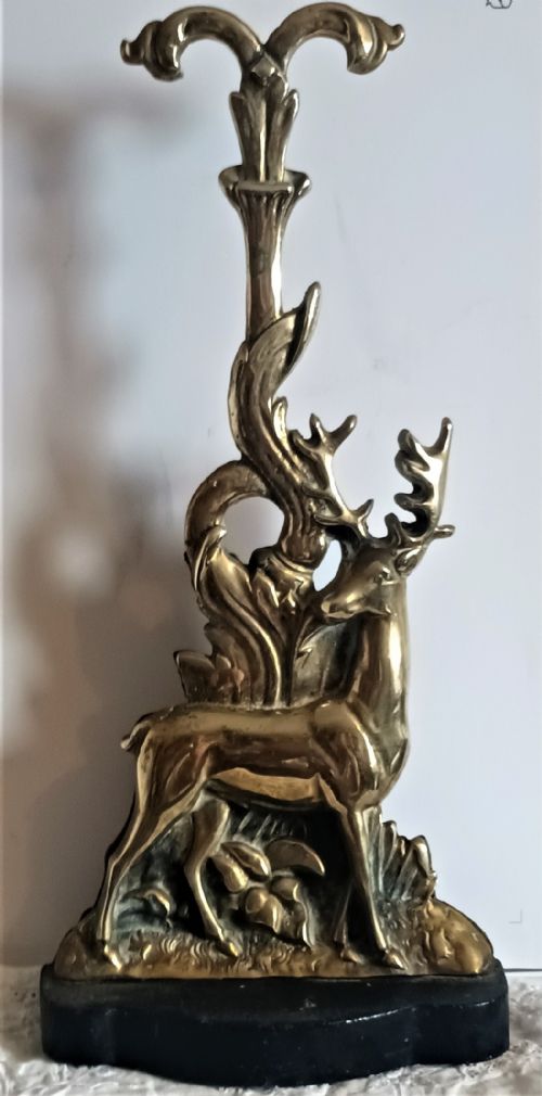 Antique Brass & Iron "Stag" Door Porter