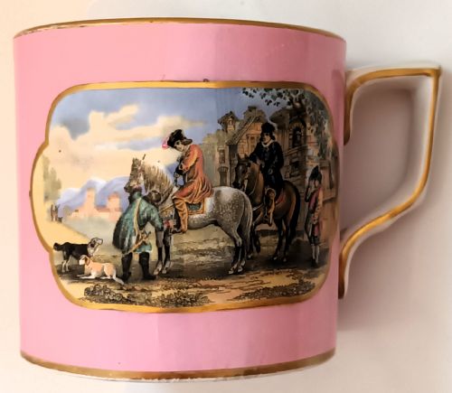 Antique English Victorian Pratt-ware Pint Pottery Mug