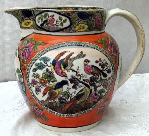Antique English Georgian Pearlware "Dutch" Jug / Pitcher