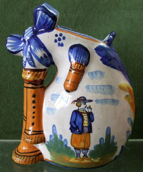 Vintage Henriot Quimper French Faience "Biniou" Vase
