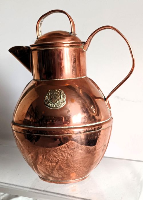 Antique Victorian Copper Half Pint Guernsey Milk Can