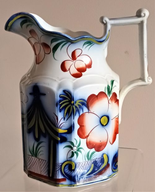 Antique Victorian Gaudy Welsh "Shanghai" Pattern Jug ~ Bayley & Ball