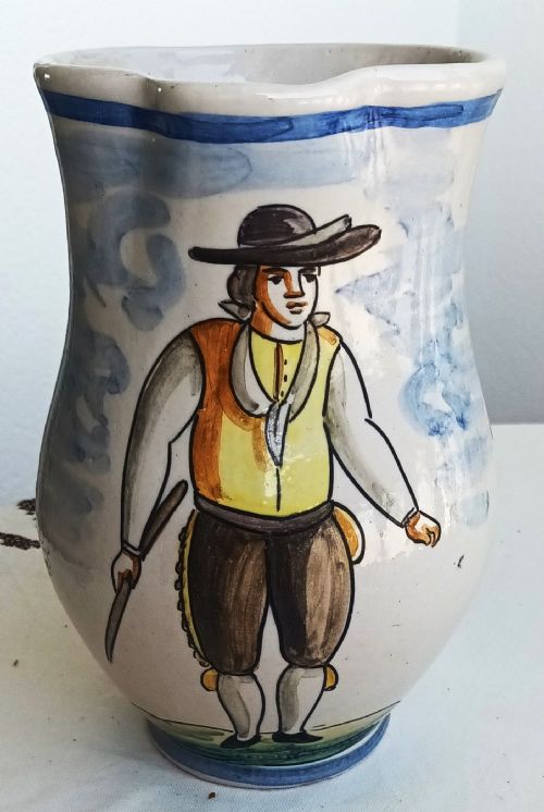Large Vintage Spanish Faience Jug