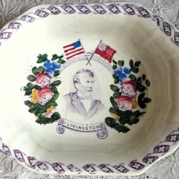 Antique Scottish Victorian Commemorative Dish ~ "Dr. Livingstone"