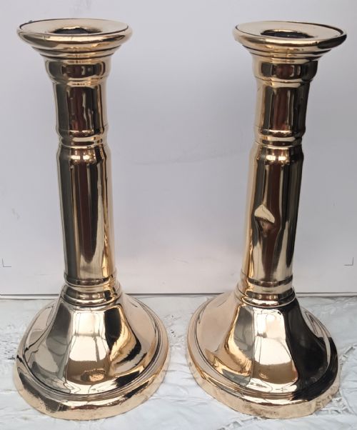 PAIR OF ANTIQUE ENGLISH GEORGIAN HARRISON PATENT TELESCOPIC BRASS CANDLESTICKS - ADDITIONAL PHOTO 2